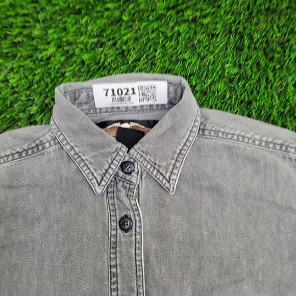 Harley-Davidson Denim Button Shirt Womens Medium 20x26 Gray - Picture 9 of 16